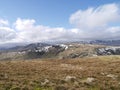 Looking to light snow-capped fells in the Lake District Royalty Free Stock Photo