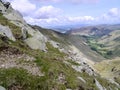 Looking to Ullswater from Nethermost Pike east ridge Royalty Free Stock Photo