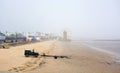 Cleethorpes Beach on a misty morning. Lincolnshire. UK