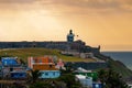 Looking towards Fort San Felipe Del Morro in San Juan, Puerto Rico Royalty Free Stock Photo