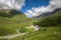 Looking towards the Julier Pass from Bivio Graubunden, Switzerland Royalty Free Stock Photo