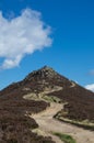 Looking towards the Peak of Win Hill along the walkers trail in the Peak District