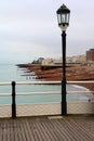 Looking at the town of Worthing from its pier. Royalty Free Stock Photo