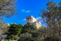 Looking up at the Athens Accropolis from the bottom of the hill Royalty Free Stock Photo