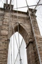 Looking up at the Iconic Brooklyn Bridge