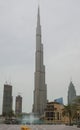 Looking up at the Burj Khalifa from the base of the base of the tallest building in the world in Dubai