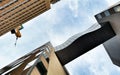 Looking up at business buildings in downtown Berlin Royalty Free Stock Photo