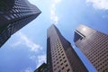 Looking up at business buildings at singapore Royalty Free Stock Photo