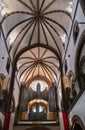 Looking up at the ceiling inside the church of Saint Severus in Boppard, Germany Royalty Free Stock Photo