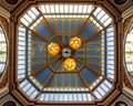 Looking up the Ceiling of Leadenhall Market in London, UK Royalty Free Stock Photo
