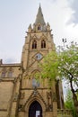 Looking up at the church tower Royalty Free Stock Photo