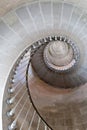 Looking up circular lighthouse stairs