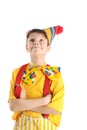 Looking up clown boy Royalty Free Stock Photo