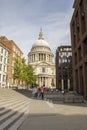 Looking up at the domed roof of St Pauls Cathedral, London, England, UK, May 20, 2017 Royalty Free Stock Photo