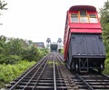 Looking up at the Duquesne incline funicular on Mount Washington