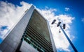 Looking up at the Federal Reserve Bank Building, in Boston, Mass Royalty Free Stock Photo