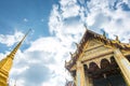 Looking up at golden pagoda, Grand Palace, Bangkok, Thailand