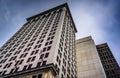 Looking up at highrises in downtown Baltimore, Maryland. Royalty Free Stock Photo