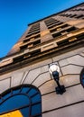 Looking up at the Hotel DuPont in downtown Wilmington, Delaware.