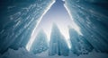 Looking Up Through an Ice Cave\'s Jagged Peaks Royalty Free Stock Photo