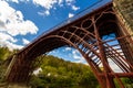 Looking up at Iron Bridge at Ironbridge from below Royalty Free Stock Photo