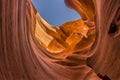 Looking up from the lower Antelope, Canyon, Page, Arizona
