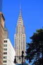 Looking up in Manhattan in a clear blue sky, New York City