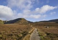 Looking up the Mountain Path towards Green Hill and Loch Brandy in Glen Clova. Royalty Free Stock Photo