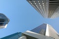 Looking up at office buildings