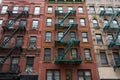 Buildings on the Lower East Side in New York City with Fire Escapes Royalty Free Stock Photo