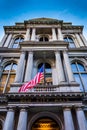 Looking up at Old City Hall in Boston, Massachusetts. Royalty Free Stock Photo