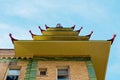 Looking up at a pagoda style building in Chinatown San Francisco