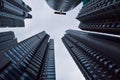 Image of very tall skyscrapers on a rainy day Royalty Free Stock Photo