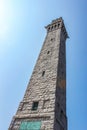 Looking up at the Pilgrim Monument in Provincetown Cape Cod that commemorates the Mayflower Pilgrims first landing in the New Royalty Free Stock Photo