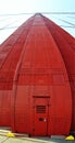 Looking up at pillar Golden Gate bridge panoramic Royalty Free Stock Photo