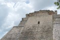 Pyramid of the Magician in the Uxmal Mayan Ruins Royalty Free Stock Photo