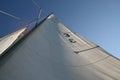 Looking up a sailing boats sail Royalty Free Stock Photo