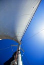 Looking up at sails and mast of yachting Royalty Free Stock Photo