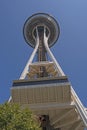 Looking up at the Seattle Space Needle