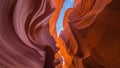 Looking up from within a slot canyon in Arizona