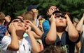 Looking Up At The Solar Eclipse