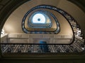 Looking up spiral staircase in Courtauld Gallery, Somerset House