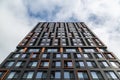 Looking up at Stanhope House, Modern student accommodation in Portsmouth, UK