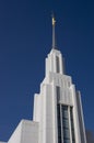 Looking up at statue of Moroni at Mormon Temple Royalty Free Stock Photo