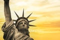 Looking up at the Statute of Liberty Royalty Free Stock Photo