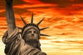 Looking up at the Statute of Liberty Royalty Free Stock Photo