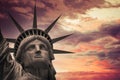 Looking up at the Statute of Liberty Royalty Free Stock Photo