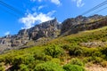 Looking up at the the table mountain cable car,,capetown,south africa Royalty Free Stock Photo