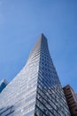 Looking up at the Telus Sky tower in Calgary