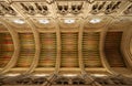 Looking up to the ceiling of the nave of Almudena Cathedral, Madrid from Palacio Real